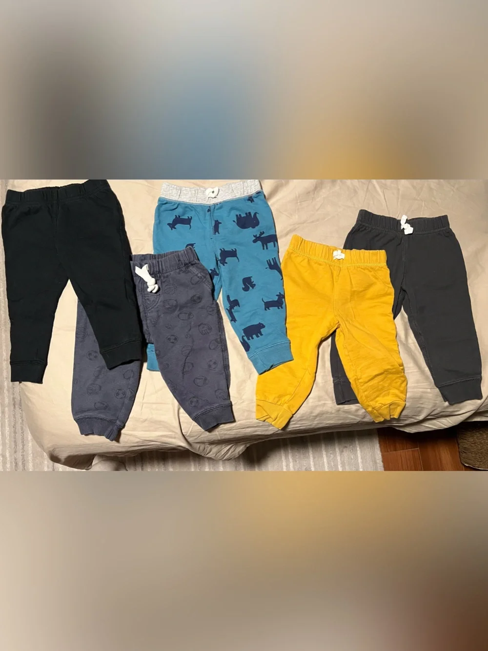 Carter's Pack of Kids Pull-On Joggers — Blue, Teal, Yellow, Black